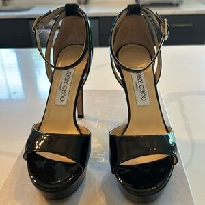 Jimmy Choo Patent Leather Kayden Sandal-Size 36.5
